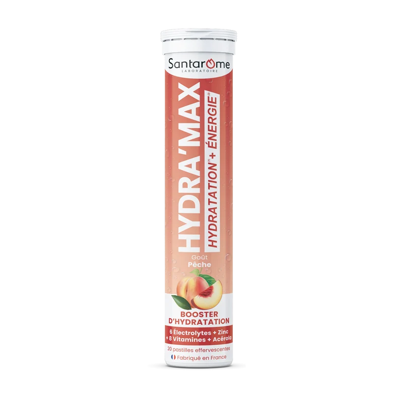 HYDRA'MAX Pêche - 20 pastilles hydratation