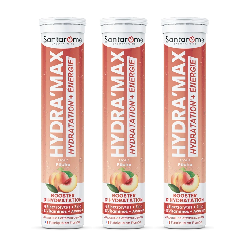 HYDRA'MAX Pêche - 20 pastilles hydratation
