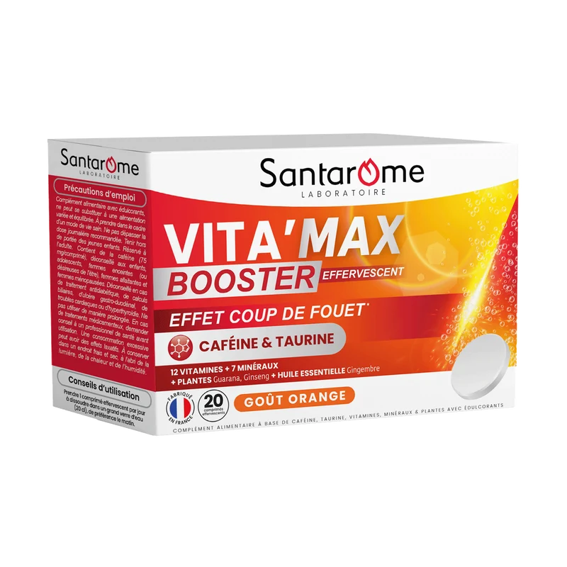 Vita'Max Booster Effervescent - 20 comprimés