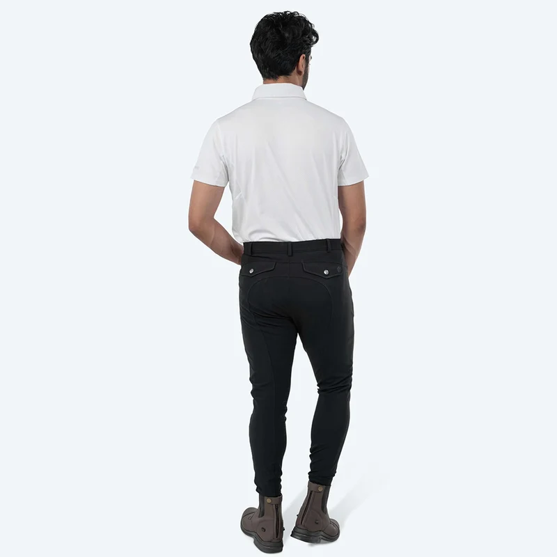 Elvera Equestrian Pantalon d'Équitation Dual Core Pro Half Seat Hommes Noir