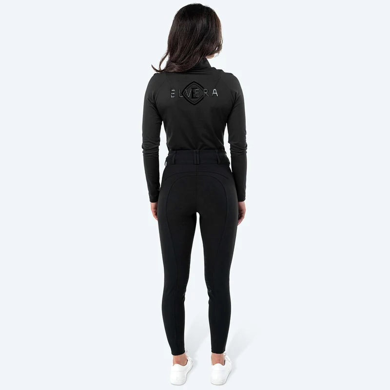Elvera Equestrian Pantalon d'Équitation Dual Core Pro Half Seat Noir