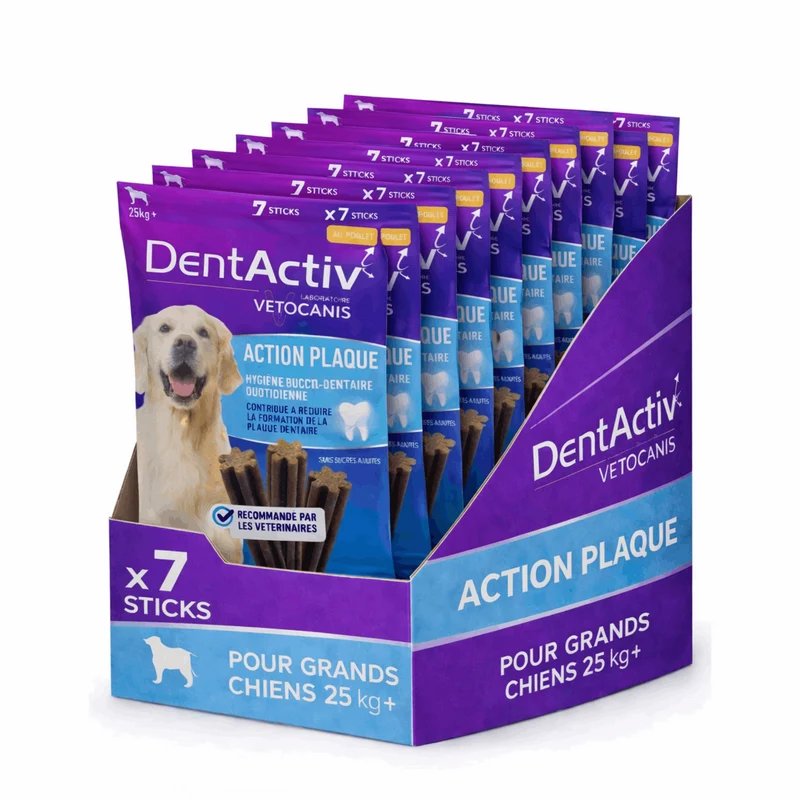 DentActiv Action 7 Sticks Dentaire Grand Chien +25kg