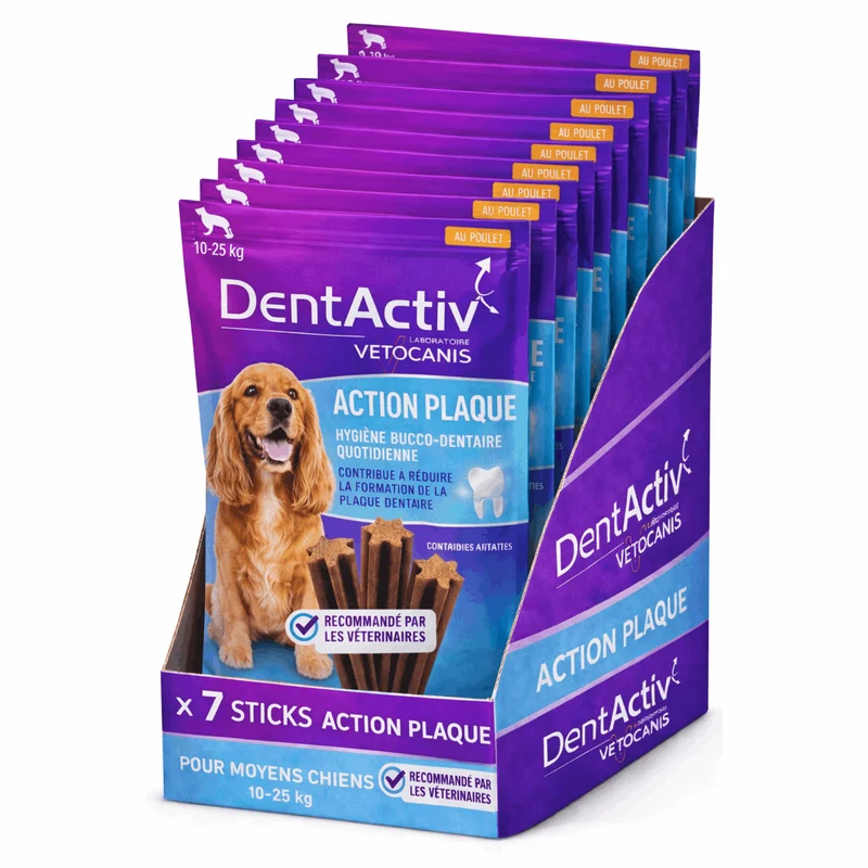 DentActiv Action 7 Sticks Dentaire Chien Moyen
