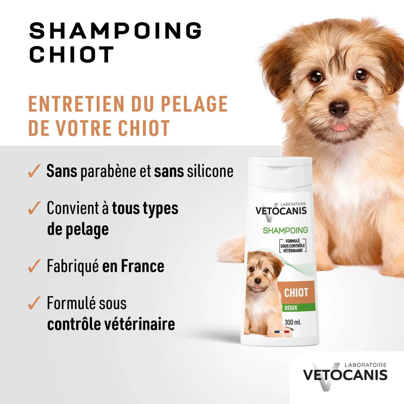 Shampoing pour Chiot, Extrait Amande Douce. 300ml