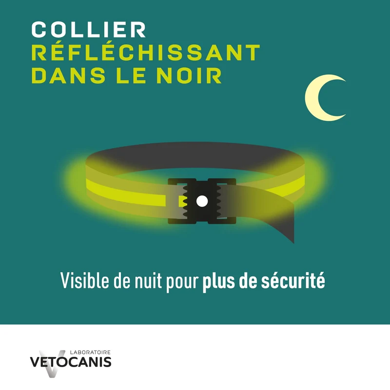 Collier Anti-puces Tiques et Moustiques Réfléchissant Répulsif Chat
