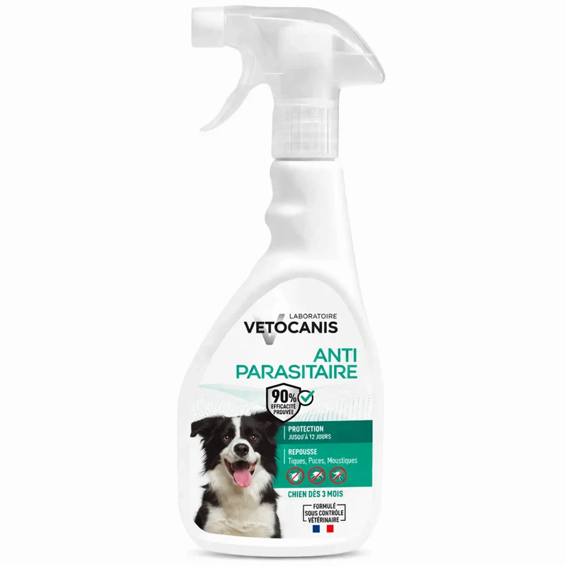 Spray Antiparasitaire Répulsif pour Chien 500ml