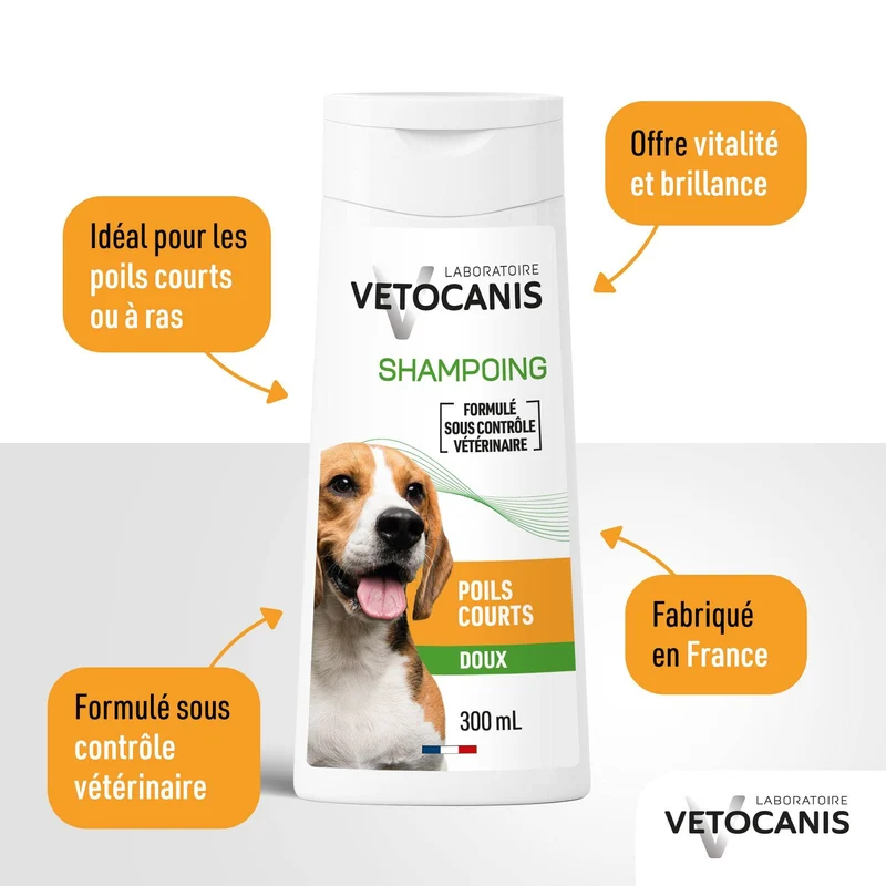 Shampoing Poils Courts pour Chien, Pamplemousse. 300ml