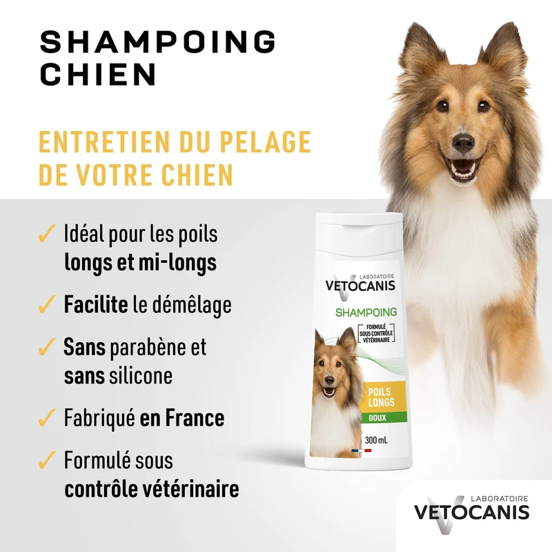 Shampoing Poils Longs pour Chien 300ml