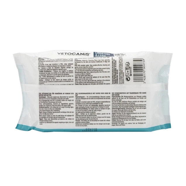 Lingettes Nettoyantes pour Chat et Chien Grand Format X72