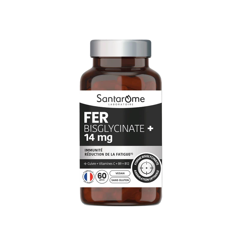 Fer Bisglycinate 14 mg + Cofacteurs (Vit. C, B9, B12) - 60 Gélules