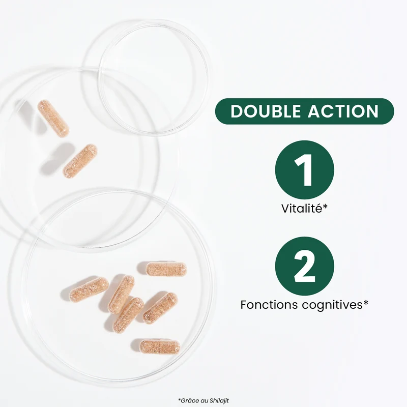 Shilajit + 1000 mg - 60 gélules