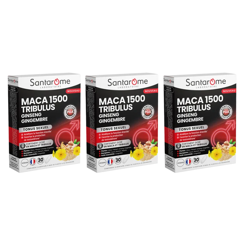 Maca 1500 Tribulus Ginseng Gingembre - 30 comprimés