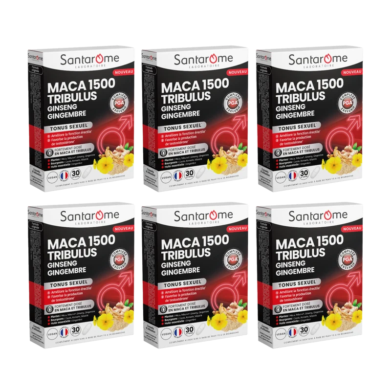 Maca 1500 Tribulus Ginseng Gingembre - 30 comprimés