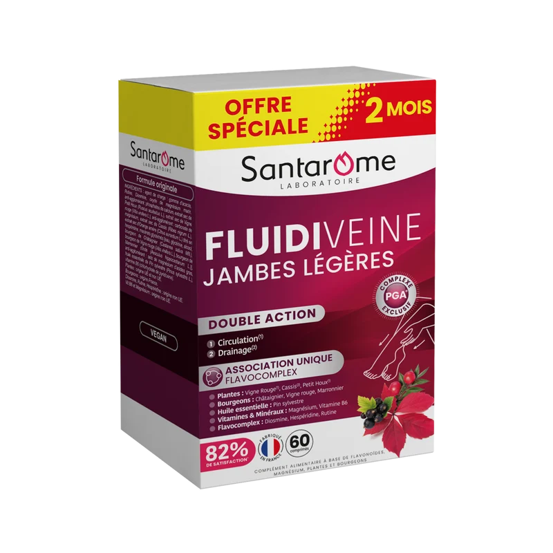Fluidiveine Jambes Légères - 60 comprimés 2 mois