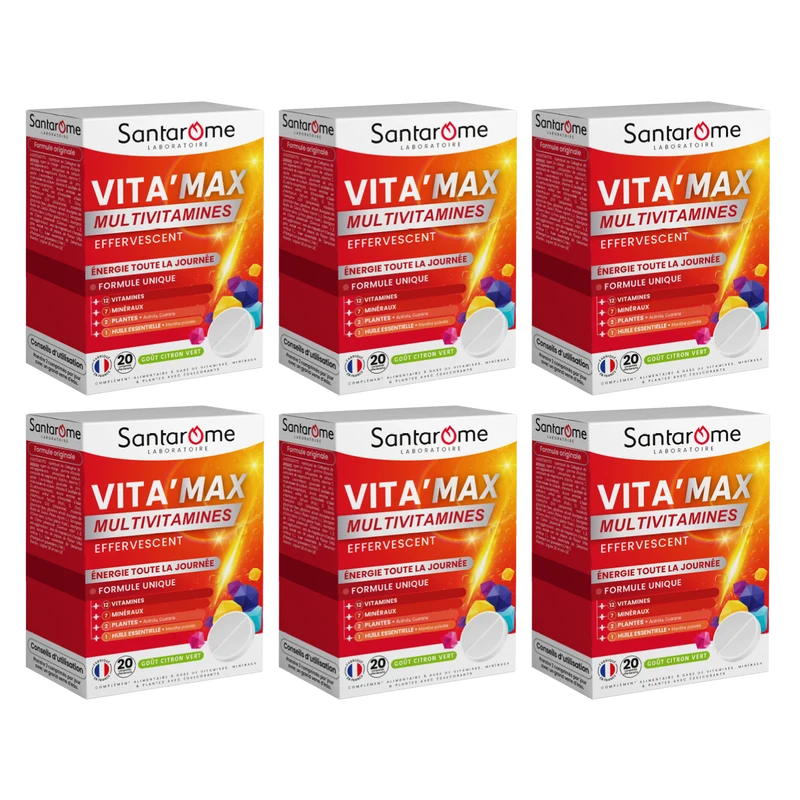 Multivitamines Vita'Max Effervescent - 20 comprimés