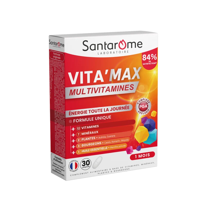 Multivitamines Vita'Max Adultes - 30 comprimés