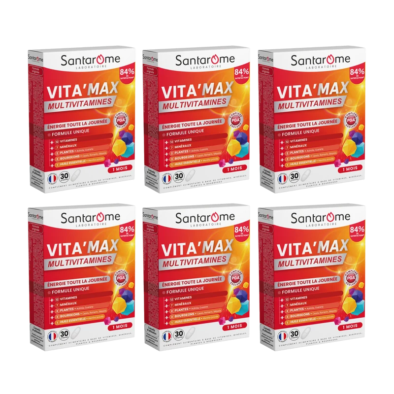 Multivitamines Vita'Max Adultes - 30 comprimés