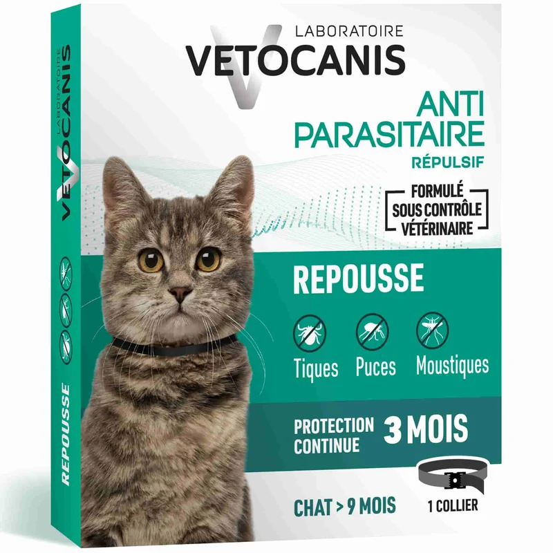 Collier Anti-Puces Anti-Tiques Répulsif pour Chat et Chaton