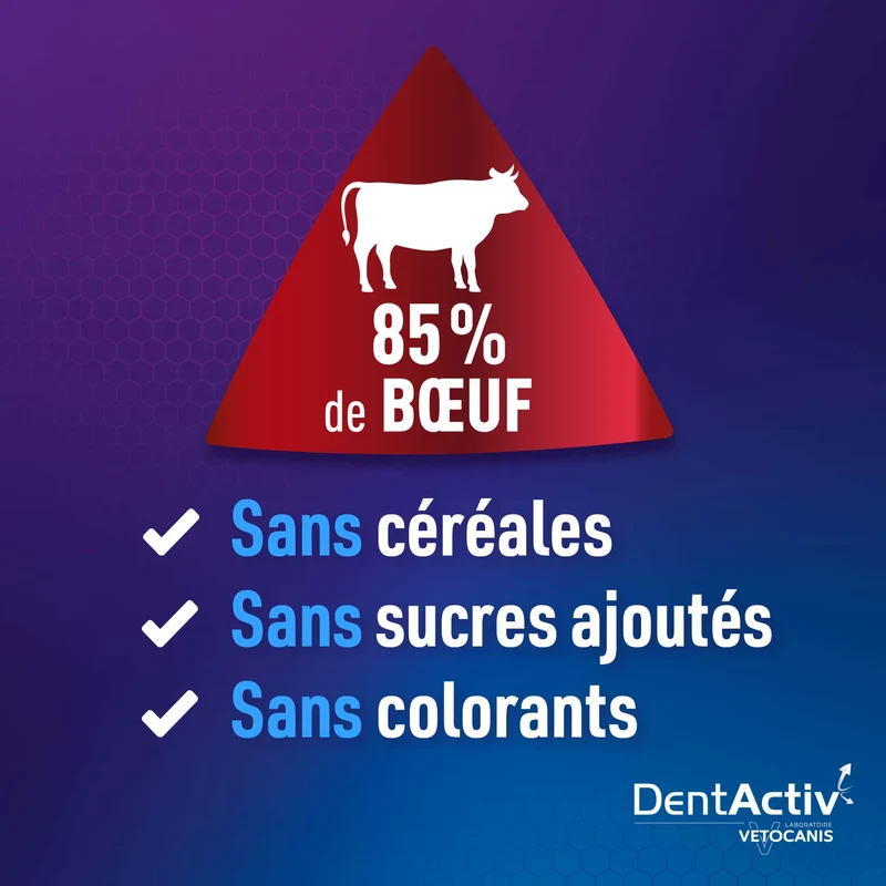 DentActiv Bâtonnets Hygiène Bucco-Dentaire pour Chien 15kg +
