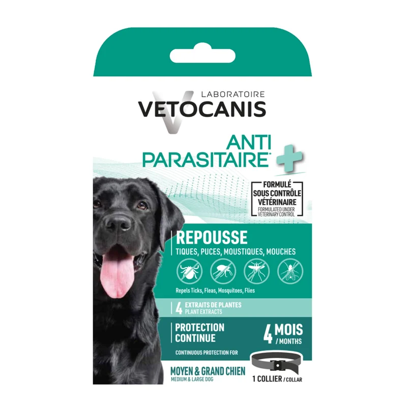 Collier Antiparasitaire + pour Chien à partir de 4 mois