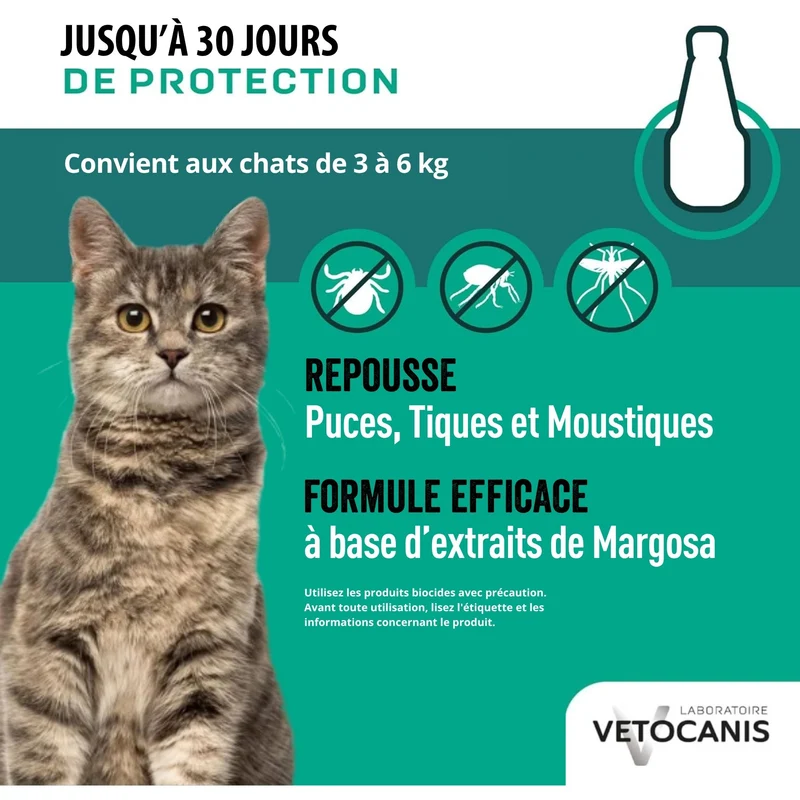 VETOCANIS 10%M Solution répulsive pour spot-on pour chats et chatons