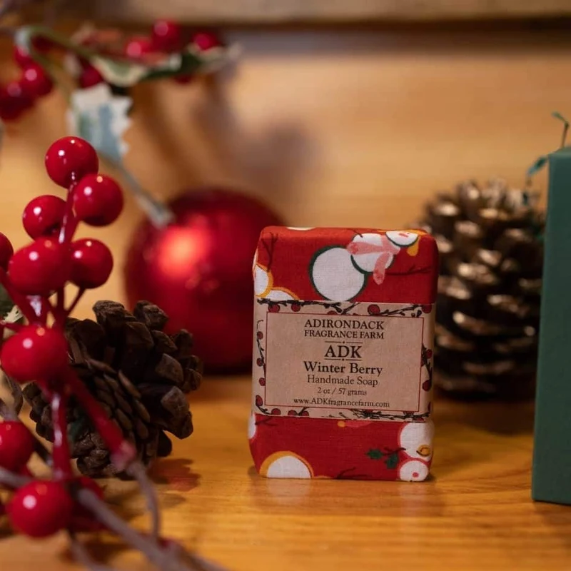 Winter Berry Cloth Wrapped Soap Bar 2oz