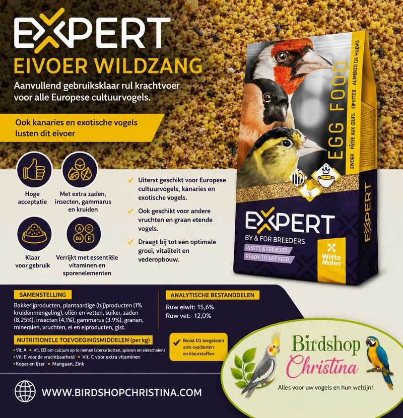 PACK TEST - EXPERT Nourriture pour œufs Wildzang - 100 grammes - 15.6 % de protéines, insectes, gammares - Witte Molen (Copie)