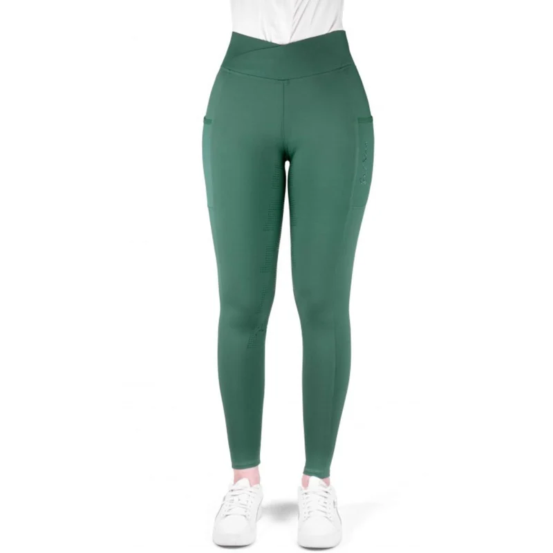 EQUITHÈME Legging d'Équitation Flora Full Grip Bleu canard