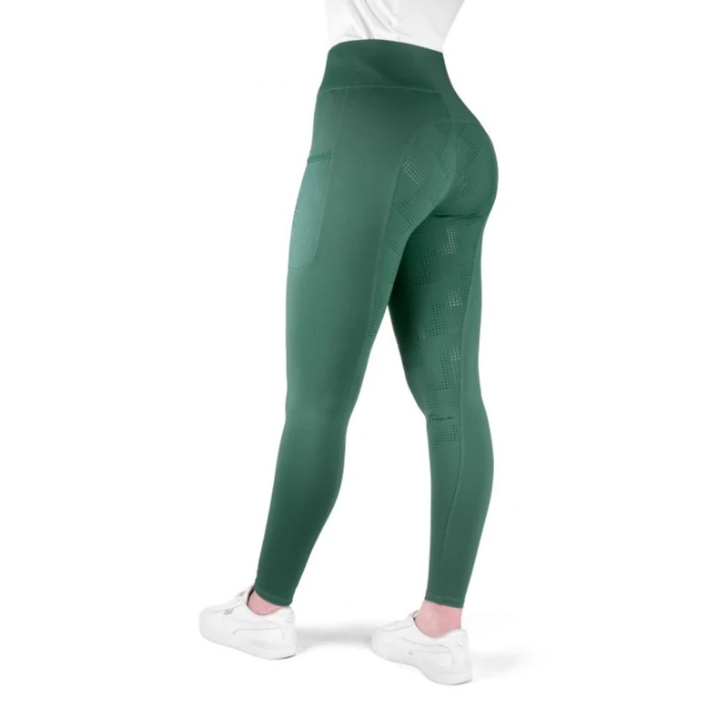 EQUITHÈME Legging d'Équitation Flora Full Grip Bleu canard