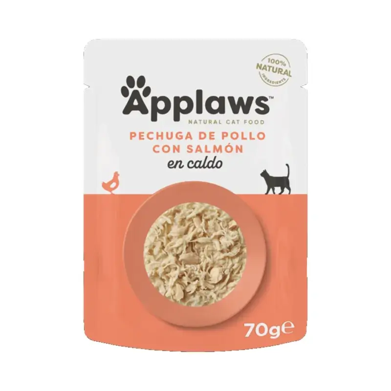 Applaws Cat Chicken Breast and Salmon Pouches, 12 x 70 g