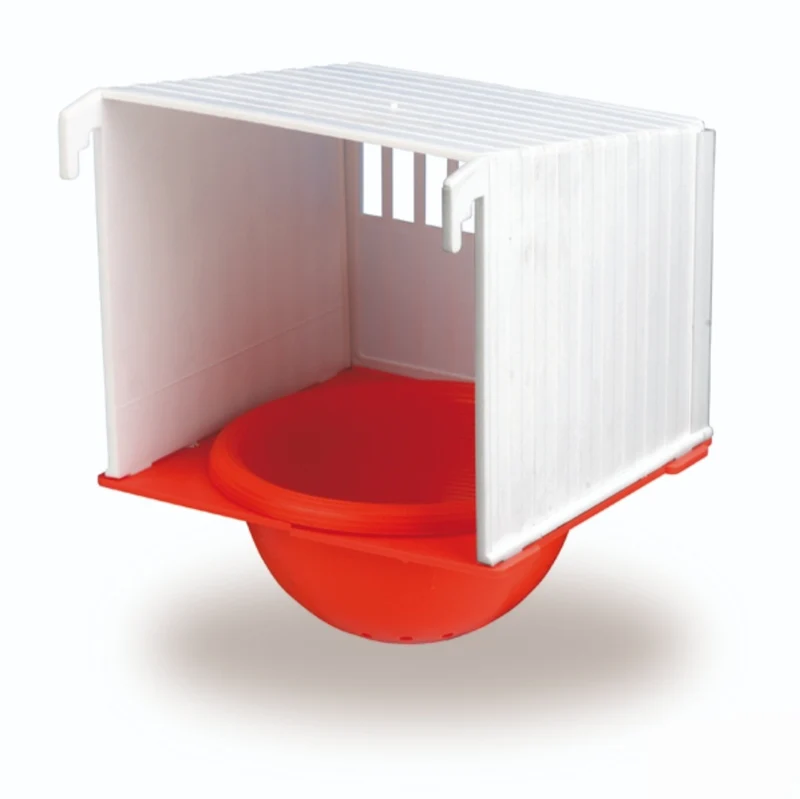 Nid suspendu blanc/orange avec bol nid orange