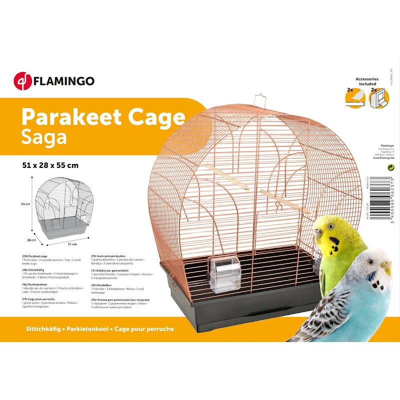 Cage à oiseaux Saga Noir/Cuivre