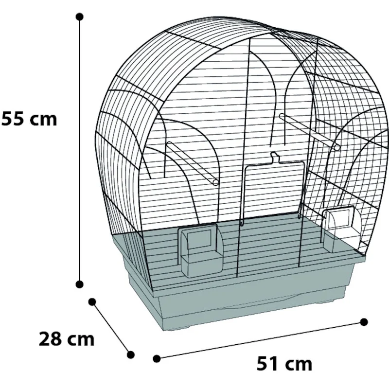 Cage à oiseaux Saga Noir/Cuivre