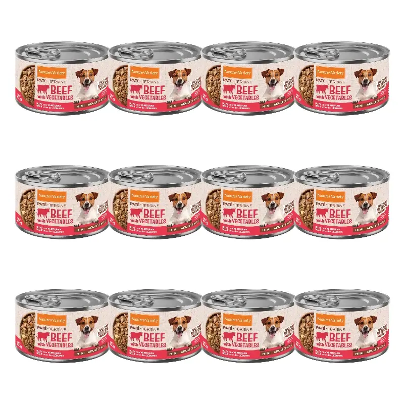 Nature's Variety Wet Dog Food, Mini, With Beef, Single Serve, 12 x 200 g