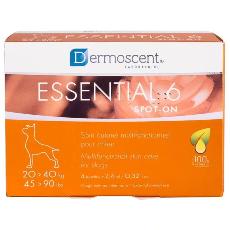 Dermoscent Essential 6 Spot-On for Dogs (20–40 kg) – 4 pipettes, 4 units