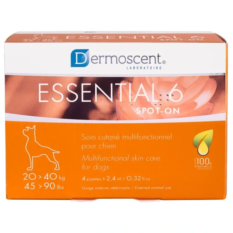 Dermoscent Essential 6 Spot-On for Dogs (20–40 kg) – 4 pipettes, 4 units