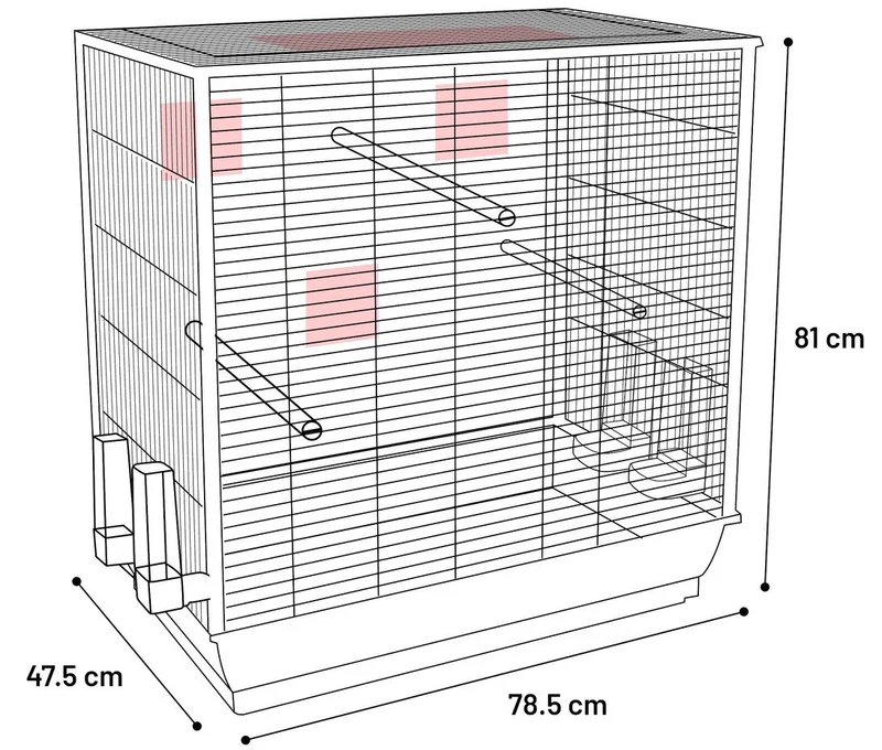 Cage à oiseaux Flamingo Gru noir