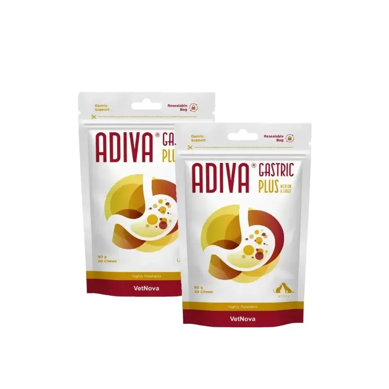 Adiva Gastric Plus Medium & Large 30 chews 90 g, pack of 2