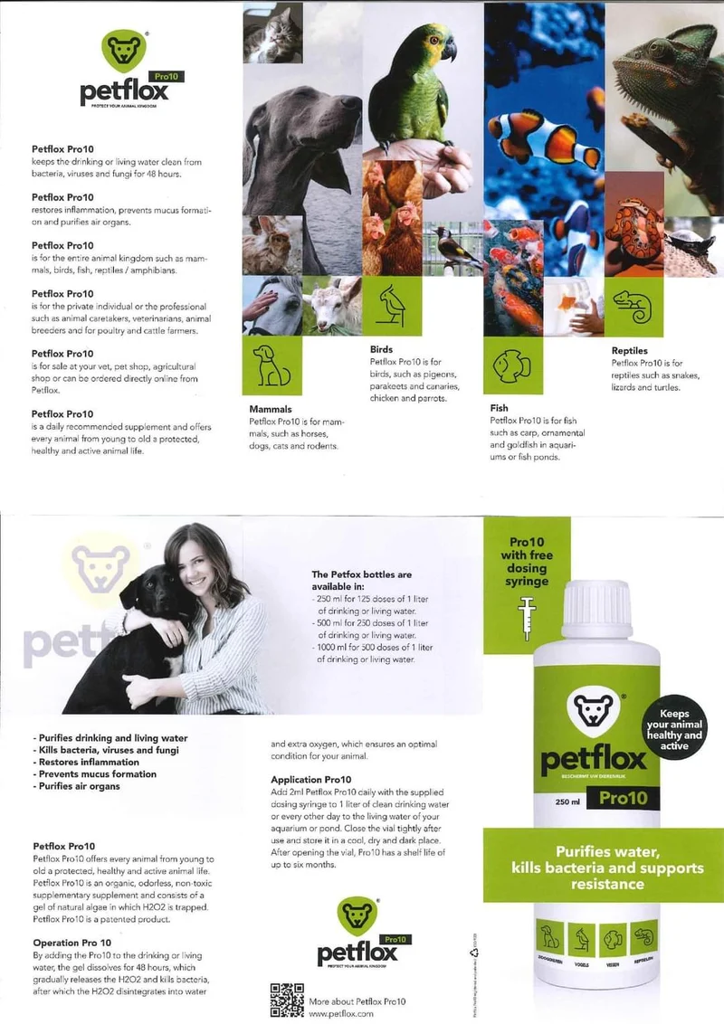 Petflox Pro10 - 250 ml - Pour tous les animaux