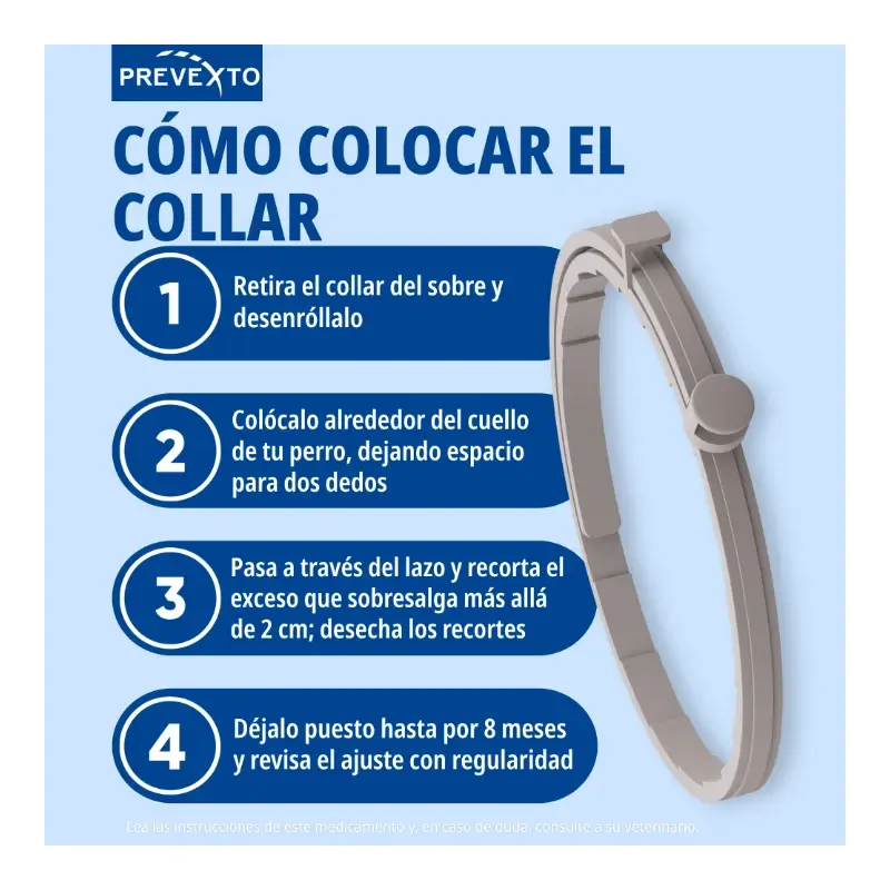 Prevexto anti-parasite collar for dogs up to 8kg, 38cm