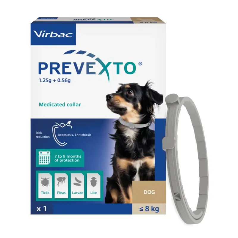 Prevexto anti-parasite collar for dogs up to 8kg, 38cm
