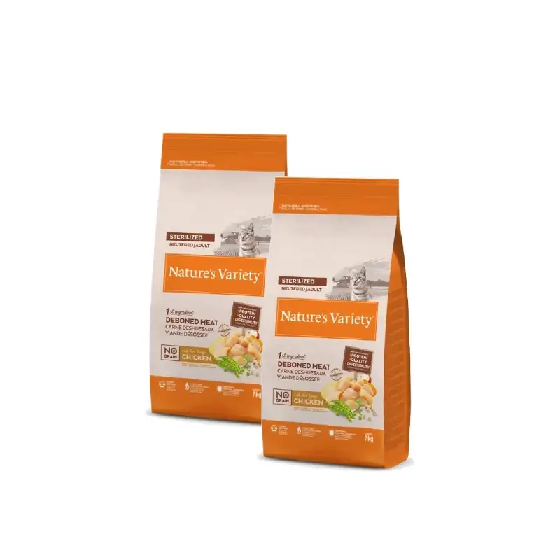 Nature's Variety Grain-Free Sterilised Cat Food – Chicken, 7 kg, pack of 2