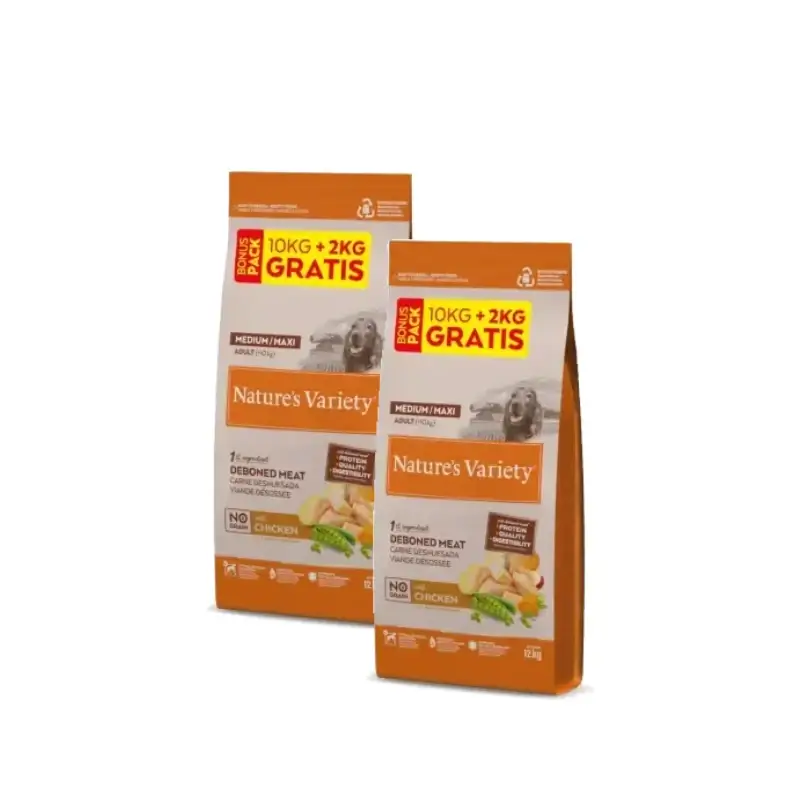 Nature's Variety Medium Dog Food – Chicken, Grain-Free, Pack of 2 x 12 kg