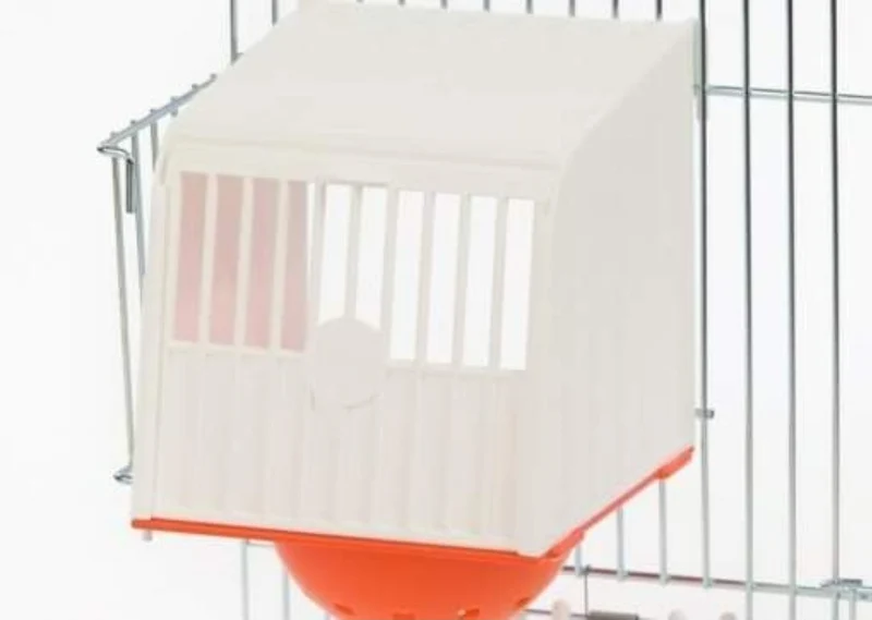 Nid suspendu blanc/orange avec bol de nidification orange - BOX 18 PIECES