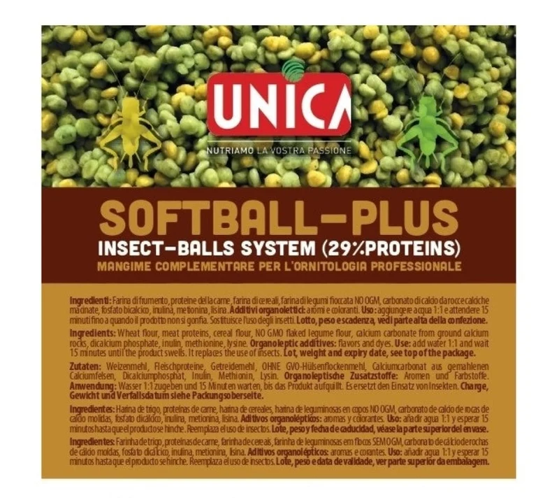 Softball Plus 250 grammes (Insectes) 29% de Protéines (Alternative aux Insectes Congelés)