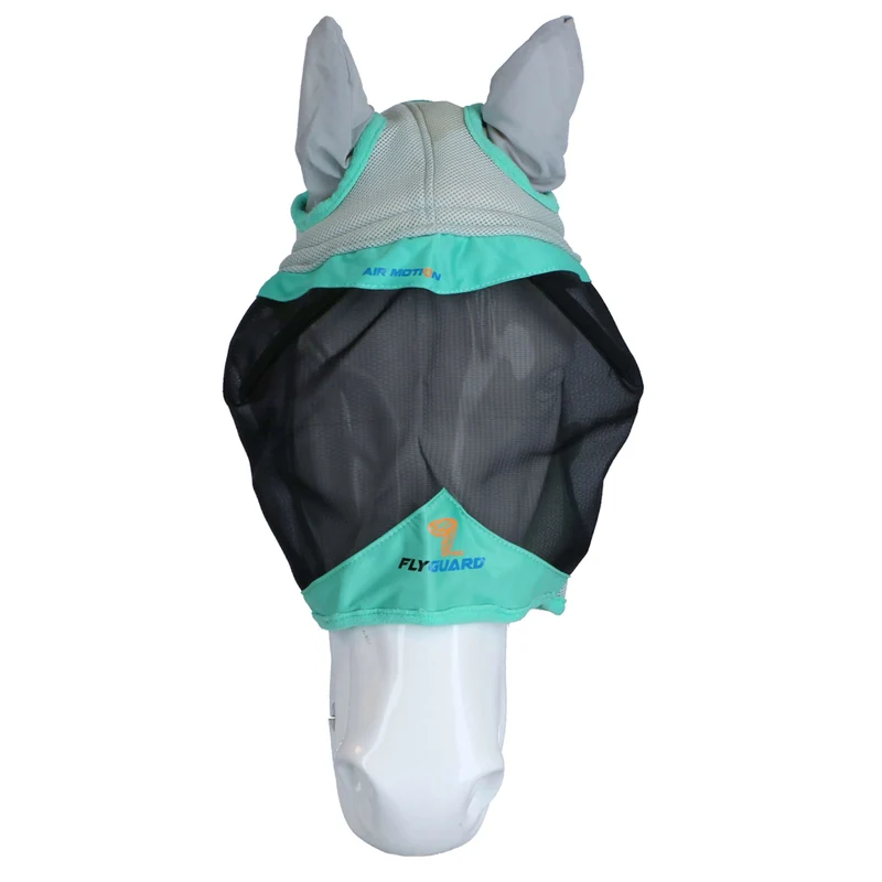 Shires Masque Anti-Mouches Air Motion avec Oreilles Aqua
