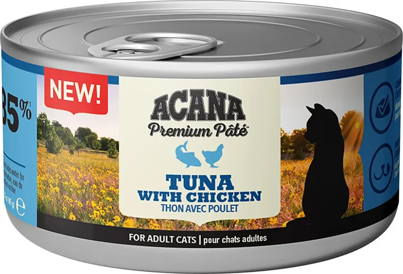 Acana Feline Premium Pate Tuna & Chicken 24X85Grs wet cat food