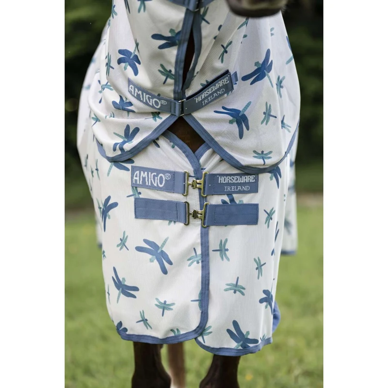Amigo Couverture Anti-Mouches Plus Dragonfly Print/Silver/Blue/Sage