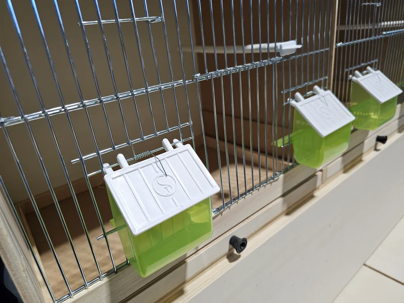 Cage d'élevage en bois 120 cm 3 pièces - Avec couvertures avant et gamelles (ARTICLE VOLUMINEUX)