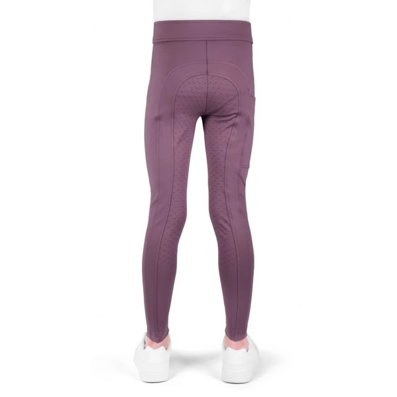 EQUITHÈME Legging d'Équitation Birdy Kids Full Grip Lilas